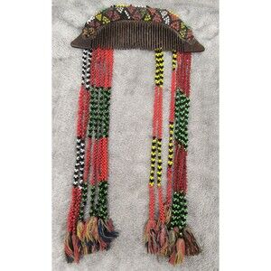 VTG Philippine Filipino Mindanao T'Boli Tribe Beaded Comb Headdress